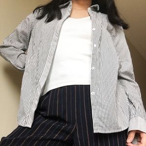 Casual Corner Annex Striped Button Down Shirt